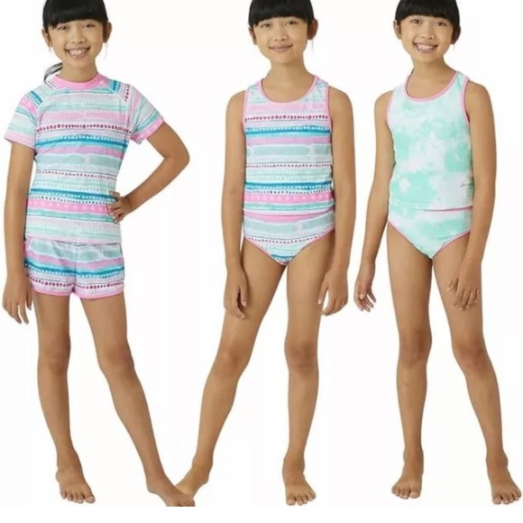 Eddie Bauer girls swim suit. Reversible 4 piece set - Picture 3 of 4